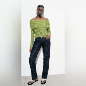 Zara off the shoulder lace top size small